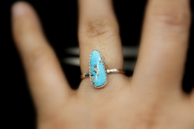 size 7 - kingman turquoise skinny stacking ring