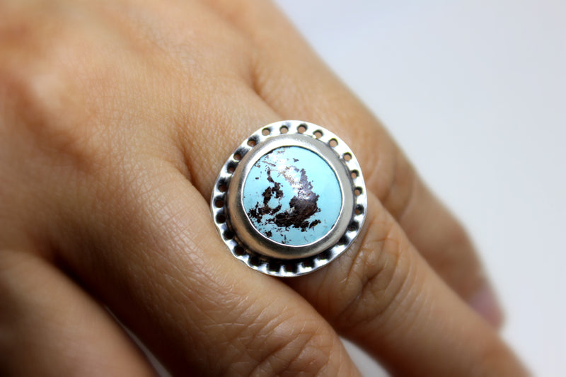 size 8 royston turquoise  ring