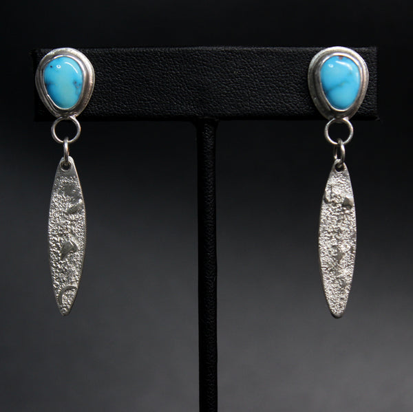 sonoran rose turquoise dangle earrings