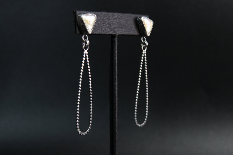 Asymmetrical Freshwater Sterling Silver Dangle Earrings | Gugma Jewelry