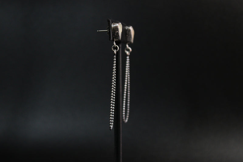 Asymmetrical Freshwater Sterling Silver Dangle Earrings | Gugma Jewelry