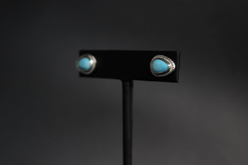 teardrop sonoran gold  turquoise stud post earrings #1