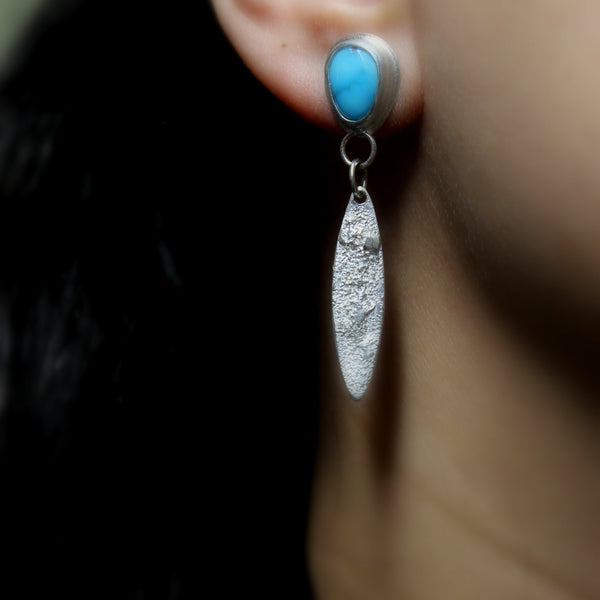 sonoran rose turquoise dangle earrings