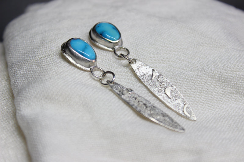 sonoran rose turquoise dangle earrings