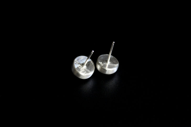 salt and pepper round herkimer diamonds sterling silver stud post earring #002