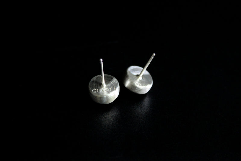 salt and pepper round herkimer diamonds sterling silver stud post earring #003