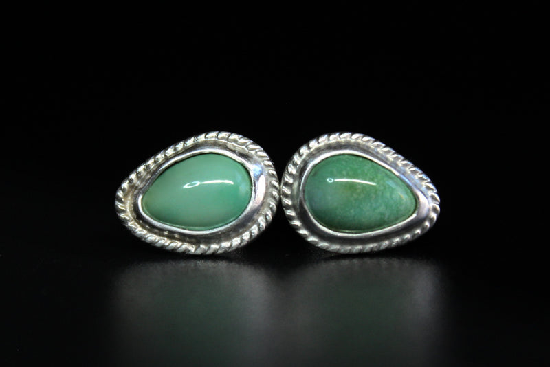 teardrop sonoran gold  turquoise stud post earrings #5