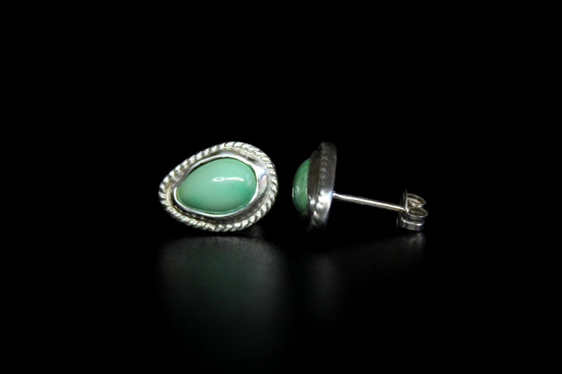 teardrop sonoran gold  turquoise stud post earrings #5