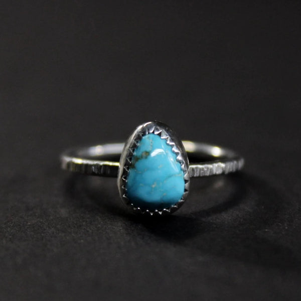 size 6.75 - kingman turquoise skinny stacking ring