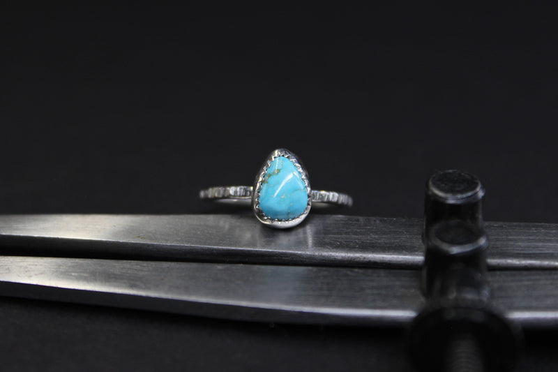 size 6.75 - kingman turquoise skinny stacking ring