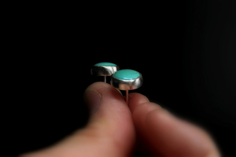 green kingman turquoise stud earrings
