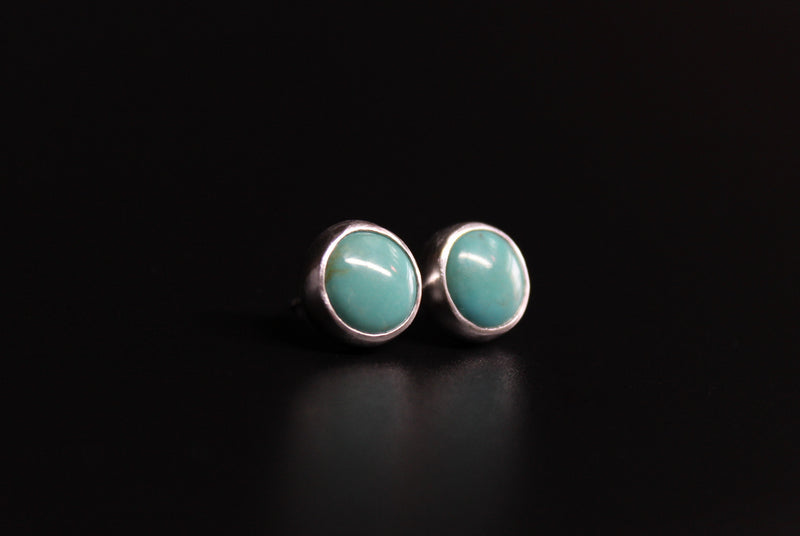 green kingman turquoise stud earrings