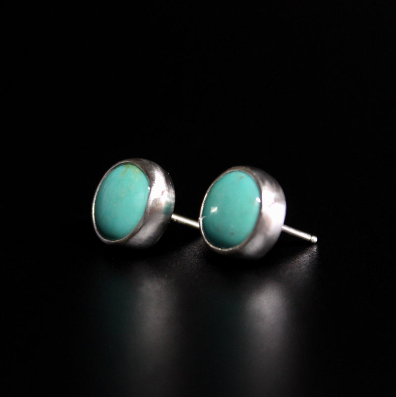 green kingman turquoise stud earrings