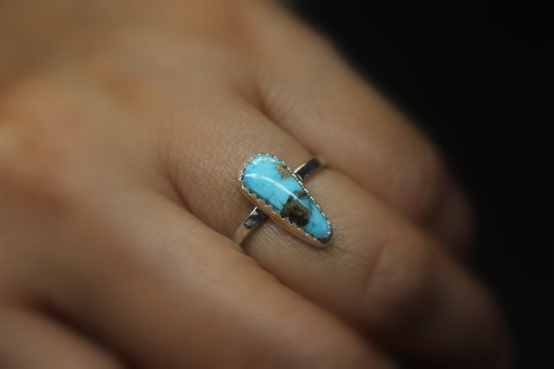 size 7.75 - kingman turquoise skinny stacking ring