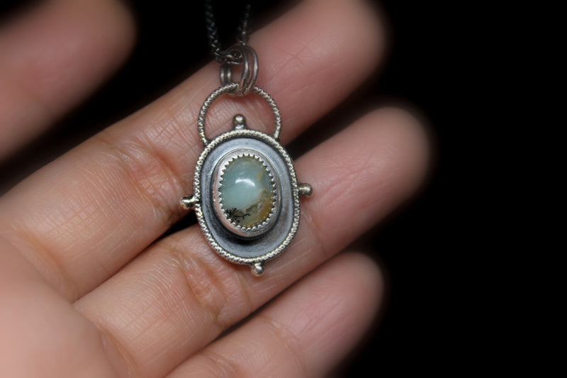 peruvian opal stardust necklace
