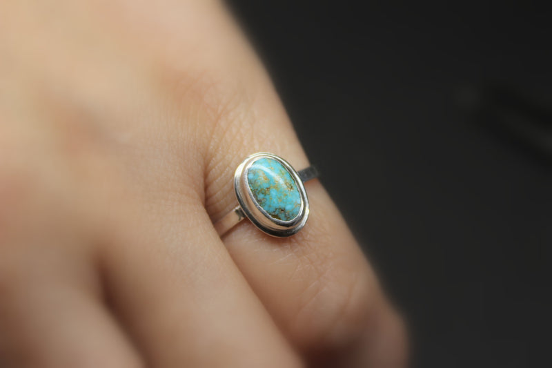 size 6 - 6.25 - kingman turquoise skinny stacking ring