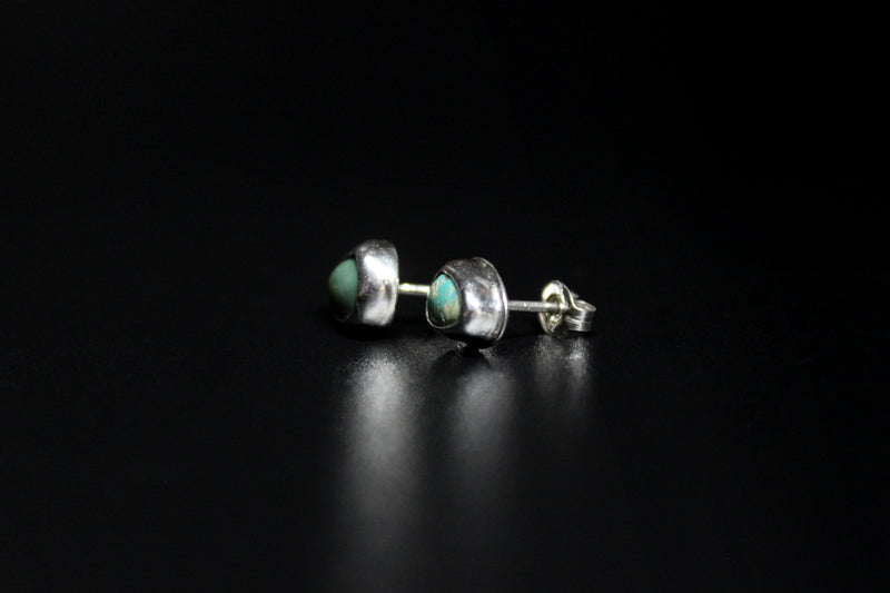 tiny green royston turquoise stud post earrings