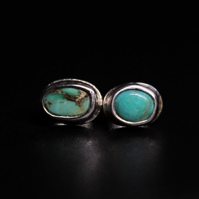 tiny green royston turquoise stud post earrings