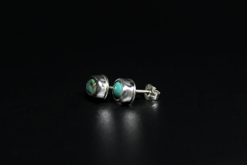 tiny green royston turquoise stud post earrings