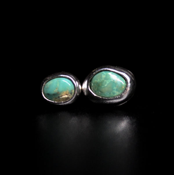 tiny green royston turquoise stud post earrings