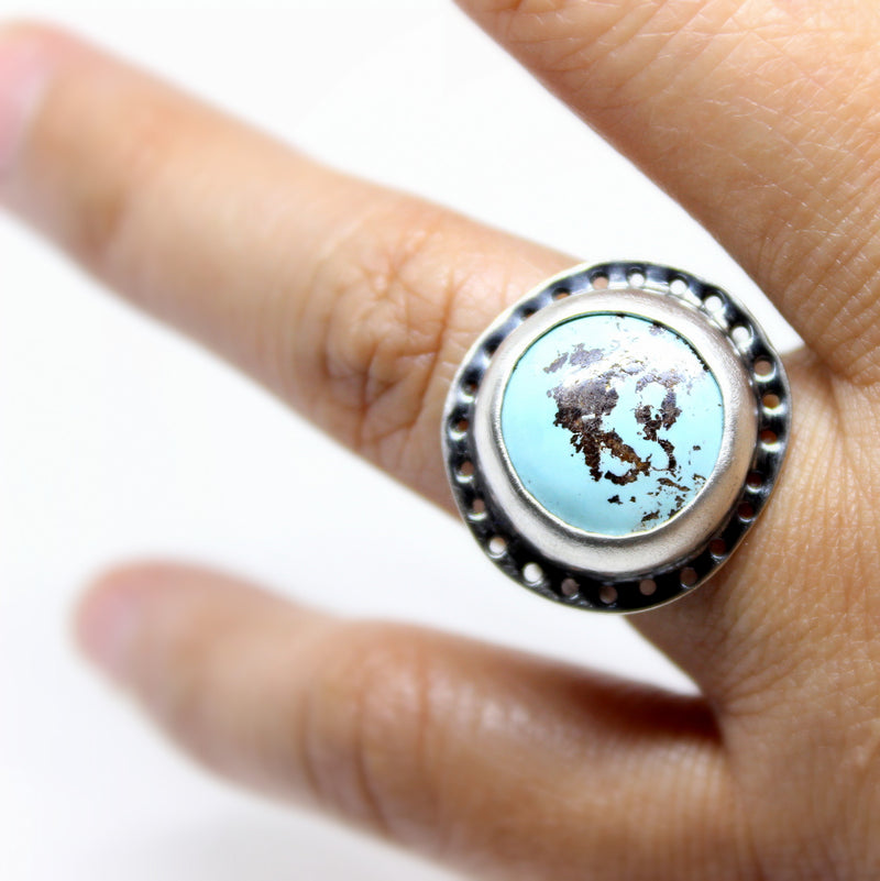 size 8 royston turquoise  ring